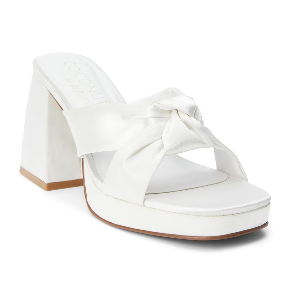 NWT Coconuts by Matisse White Knot-Front Platform Mule Size 11